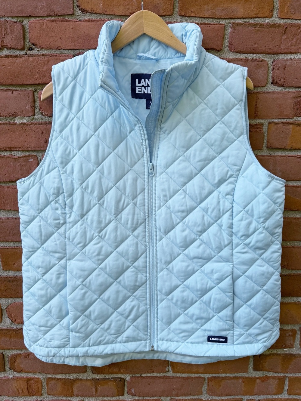Lands' End Quilted Light Blue Vest